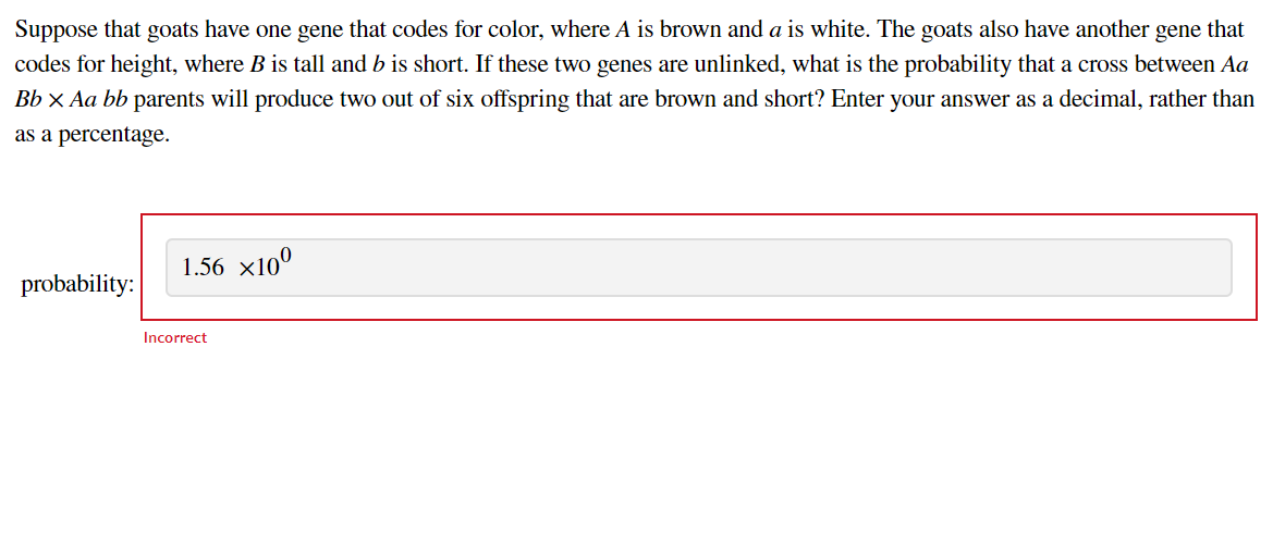 Solved Suppose that goats have one gene that codes for | Chegg.com
