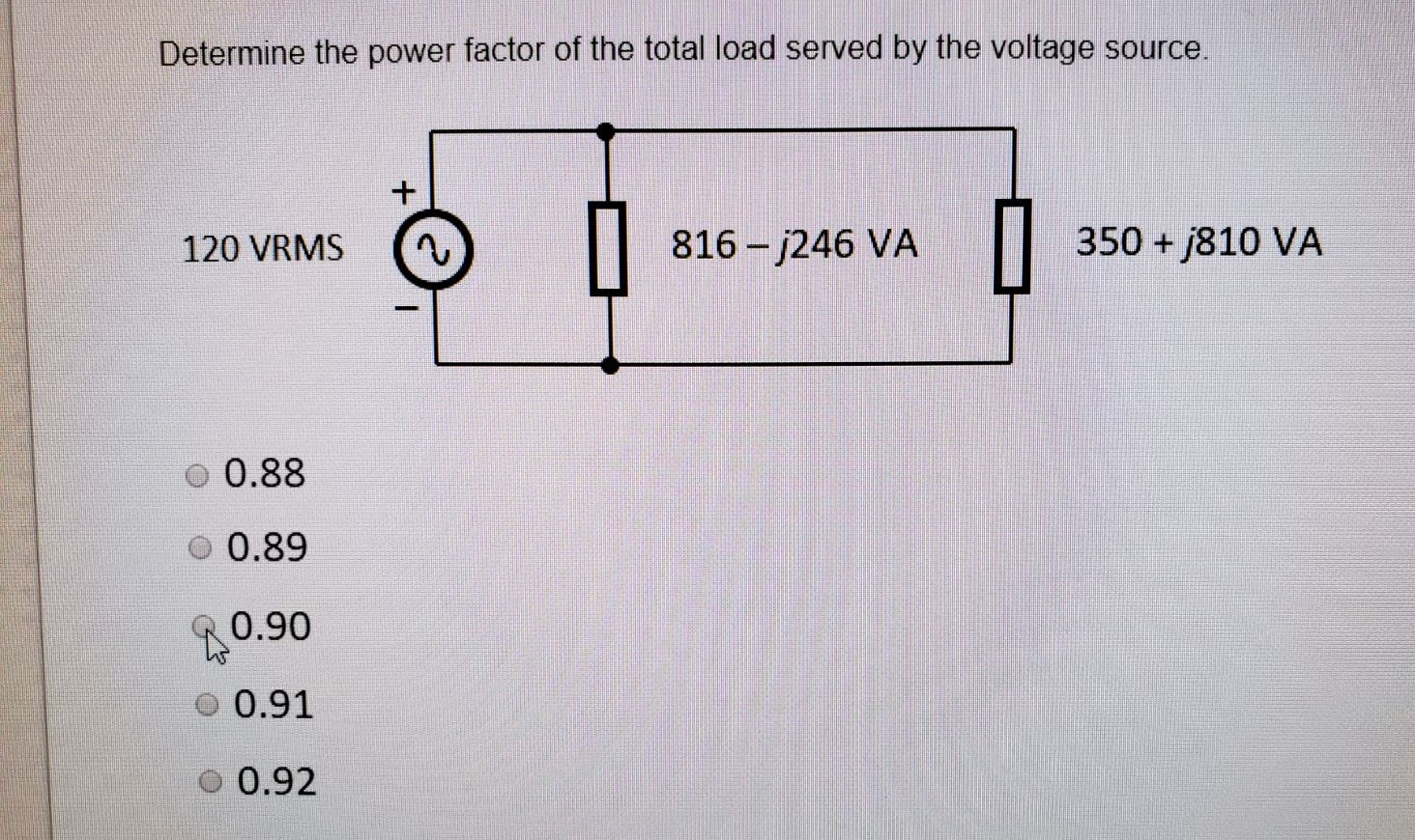 Solved Determine the power factor of the total load served | Chegg.com