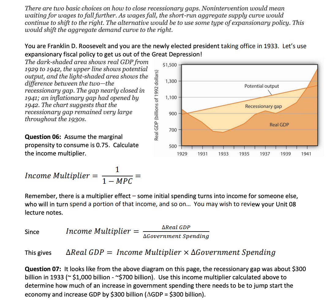 Solved The Great Depression of the 1930s LRAS SRAS1929 | Chegg.com