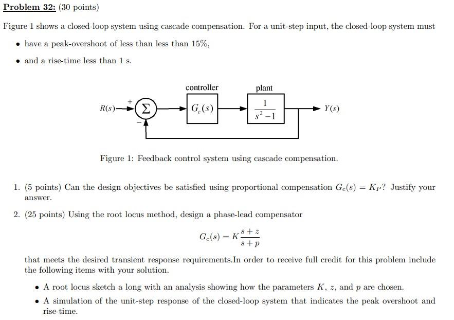 Problem 32 30 Points Figure 1 Shows A Closed Loop Chegg Com