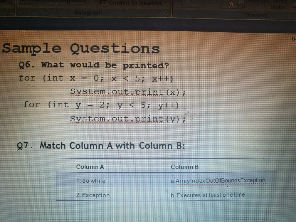 Solved Sample Questions 23. What is output of the following | Chegg.com