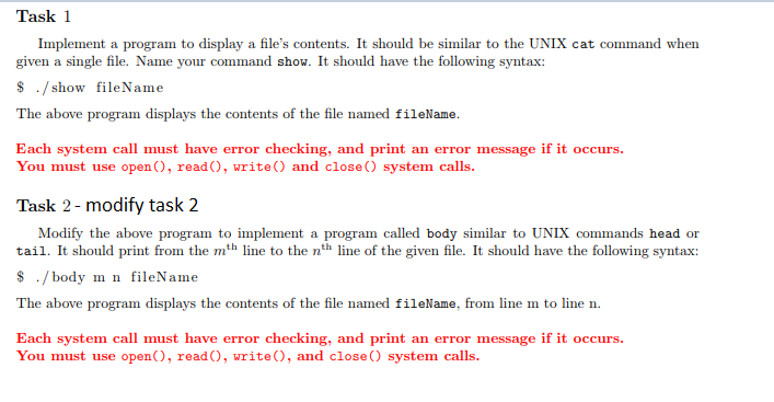 Solved Please, do this in Linux using c programming, Both | Chegg.com