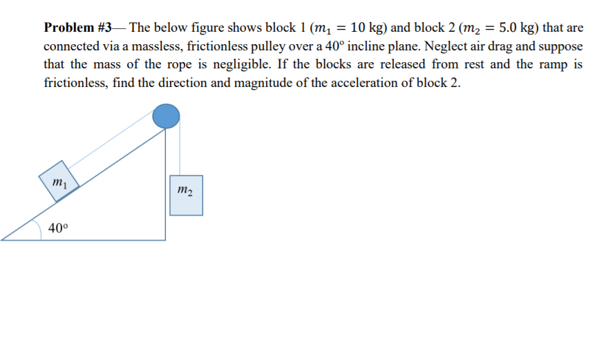 Solved Problem #1 -Block 2 is three times as heavy as block | Chegg.com