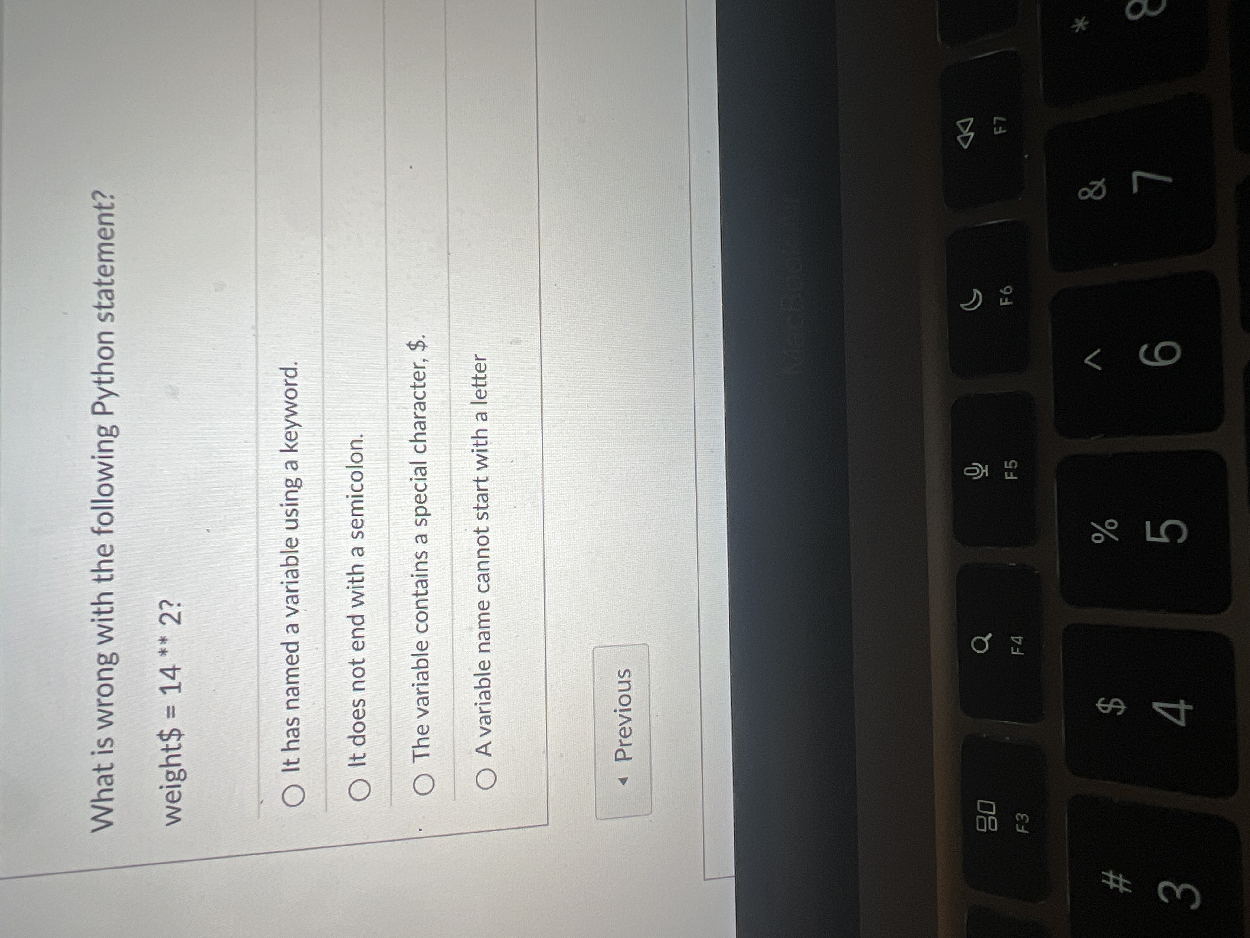 Solved What is wrong with the following Python | Chegg.com