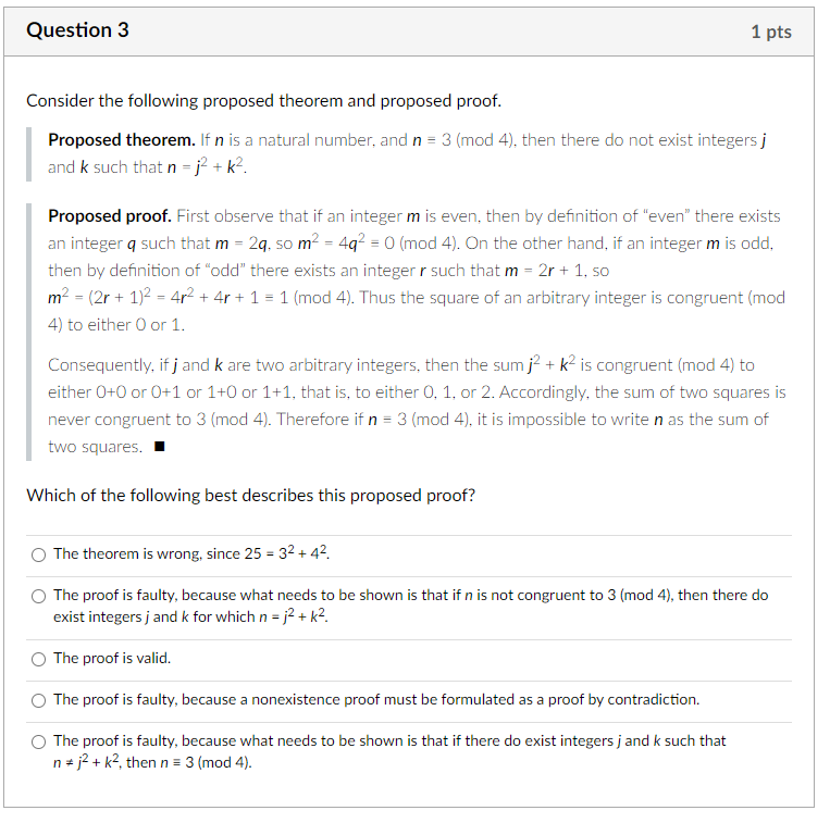 Solved Question 3 1 pts Consider the following proposed | Chegg.com