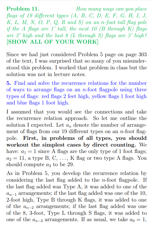 Solved Problem 11 How Many Ways Can You Place Flags Of 1 Chegg Com