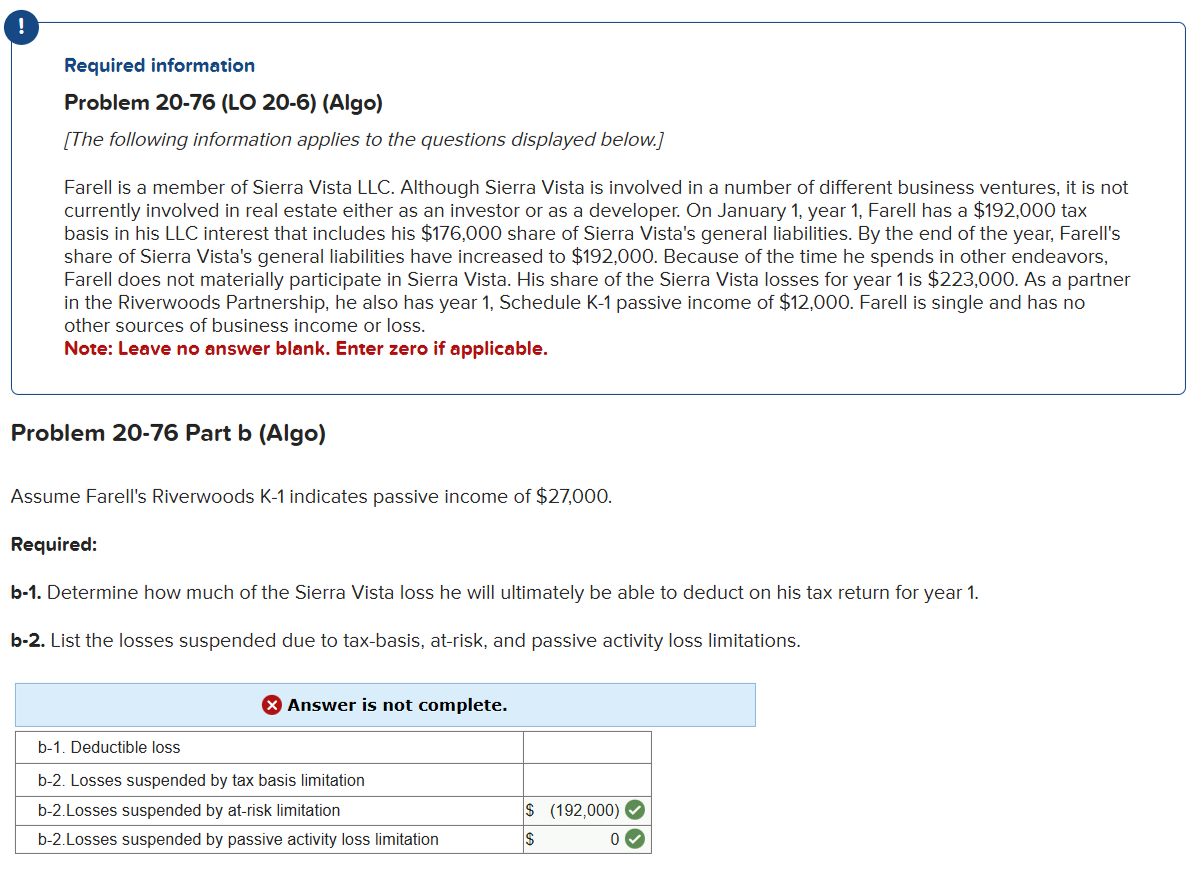 Solved Required information Problem 20-76 (LO | Chegg.com