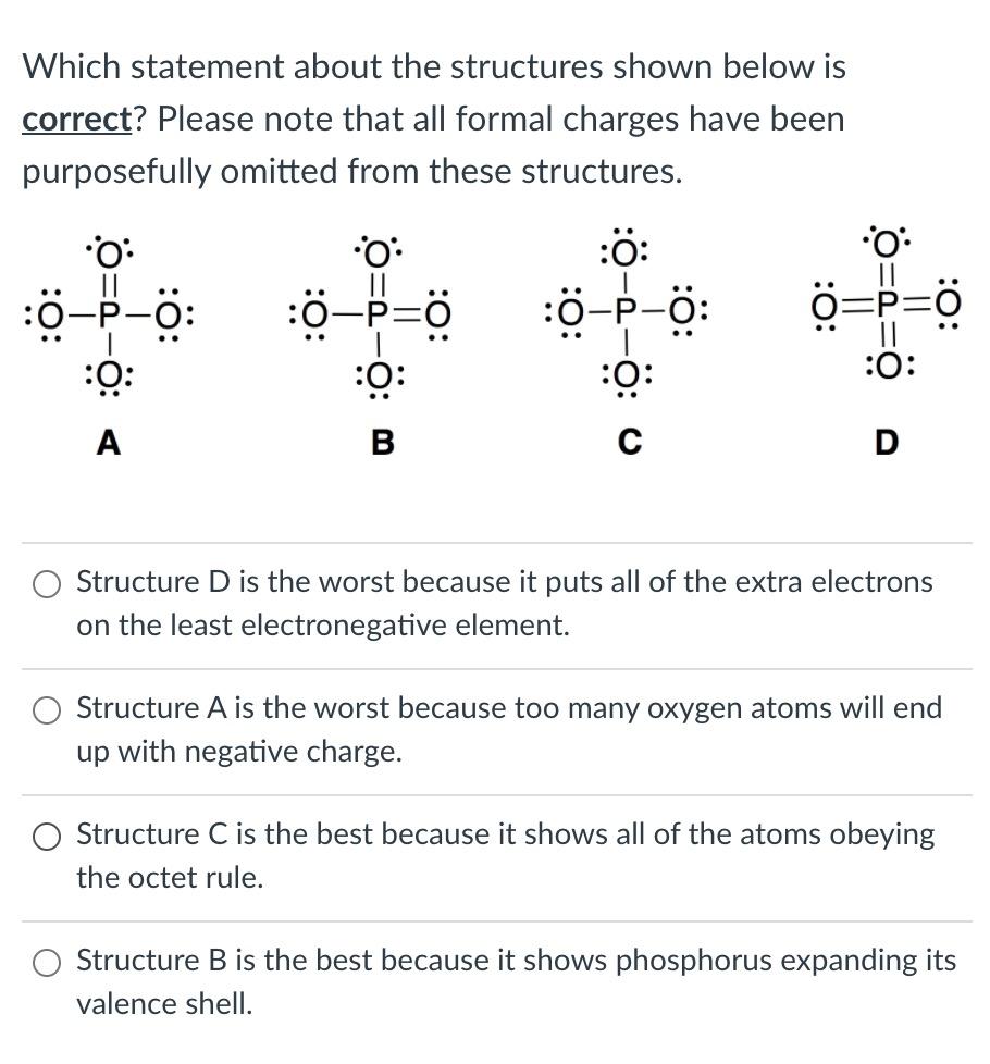 Solved Which statement about the structures shown below is | Chegg.com