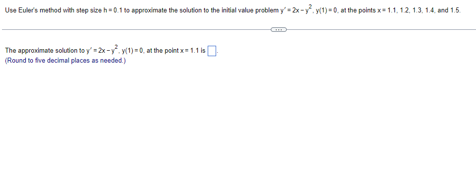 Solved Use Euler's Method With Step Size H=0.1 ﻿to | Chegg.com