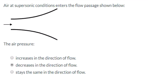 Solved Air at supersonic conditions enters the flow passage | Chegg.com