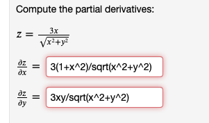 Solved Compute The Partial Derivatives 7 3x Vx2 Y Dz Dh Chegg Com