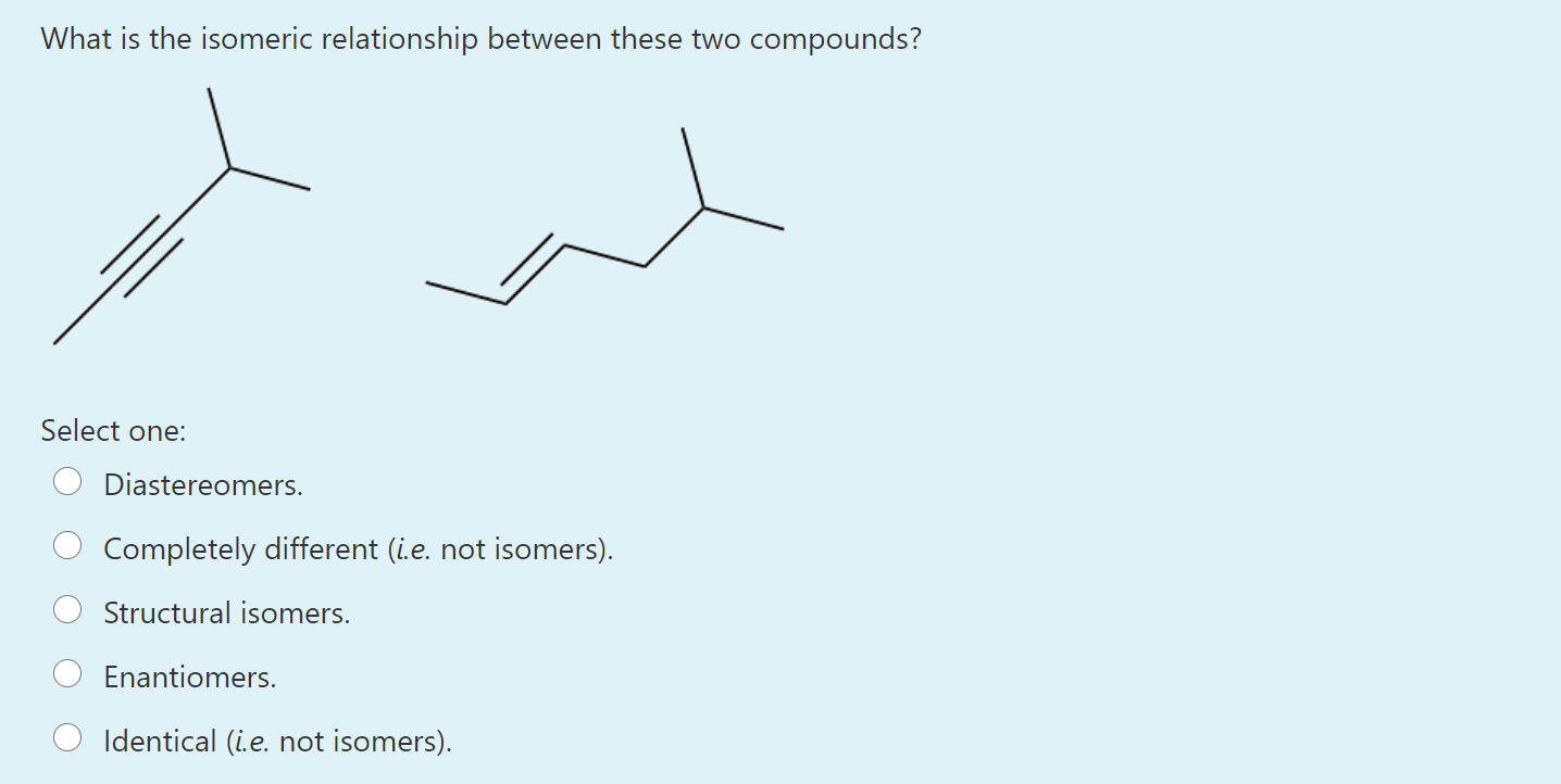 Solved What is the isomeric relationship between these two | Chegg.com