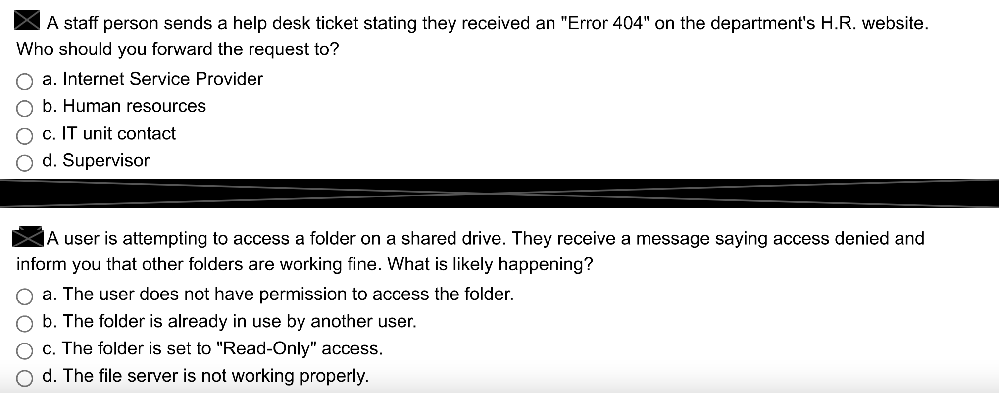 Solved A Staff Person Sends A Help Desk Ticket Stating They Chegg Com   PhplwDXmS