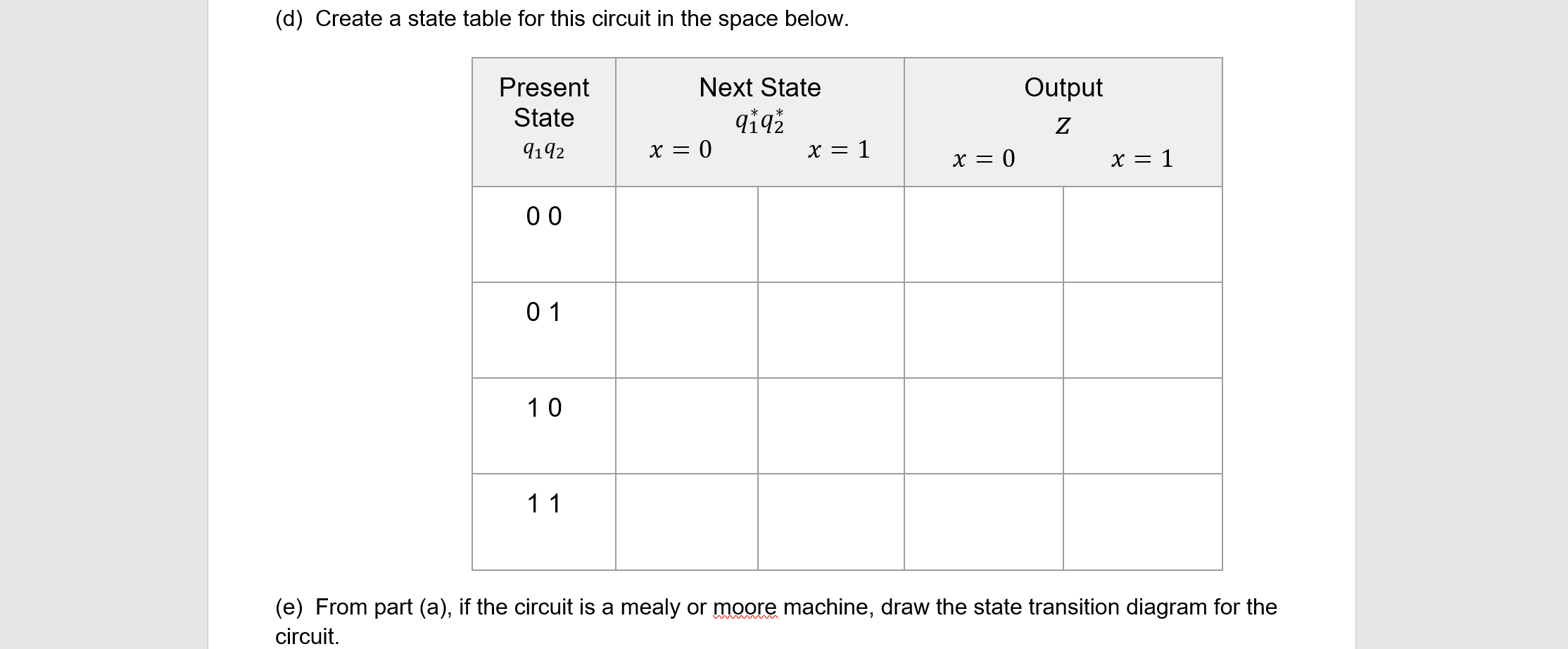 Solved 1. Find the next state equations and complete the | Chegg.com