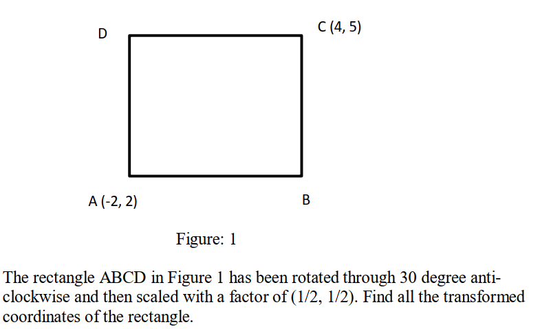 Solved D C(4,5) A(-2,2) B B Figure: 1 The Rectangle ABCD In | Chegg.com