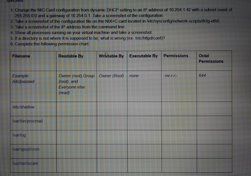 Spelileu. 1. Change the NIC Card configuration from | Chegg.com