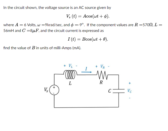 Solved In the circuit shown, the voltage source is an AC | Chegg.com