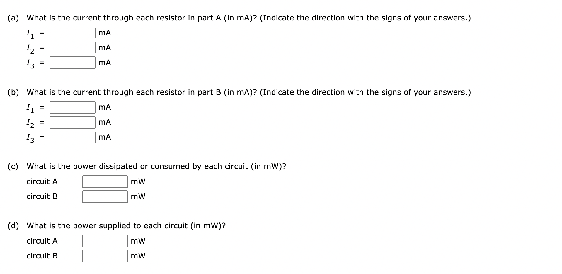 Solved (a) What is the current through each resistor in part | Chegg.com