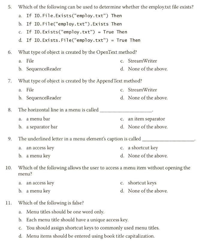 Solved Review Questions 1. Which of the following opens the | Chegg.com