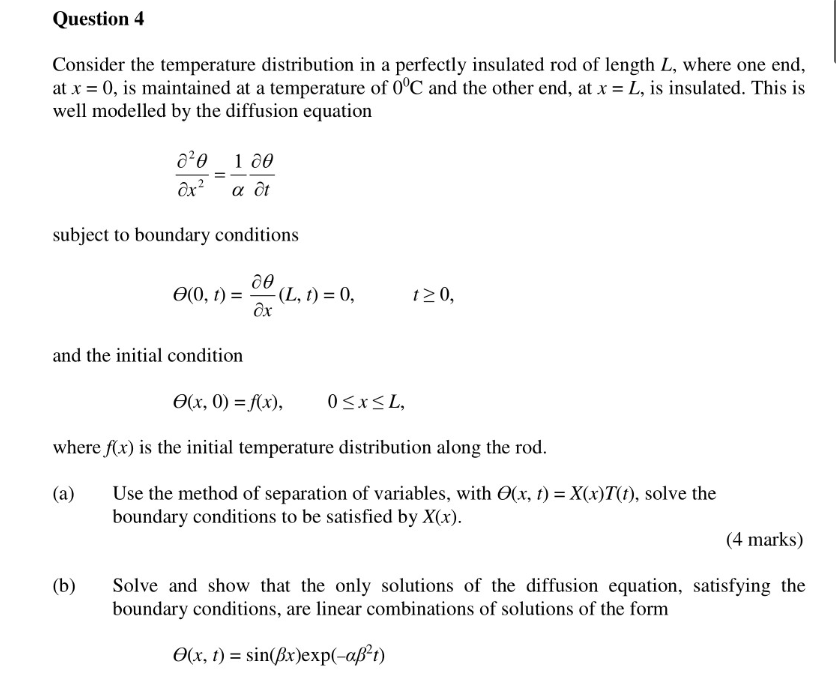 Solved Question 4 Consider the temperature distribution in a | Chegg.com