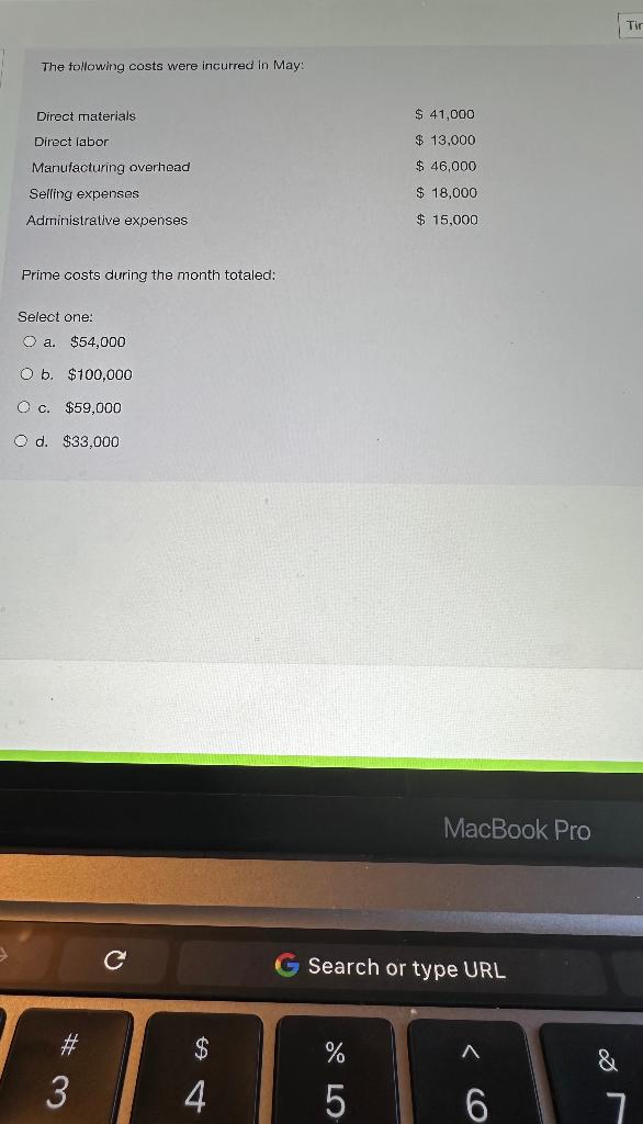Solved The following costs were incurred in May: Prime costs | Chegg.com