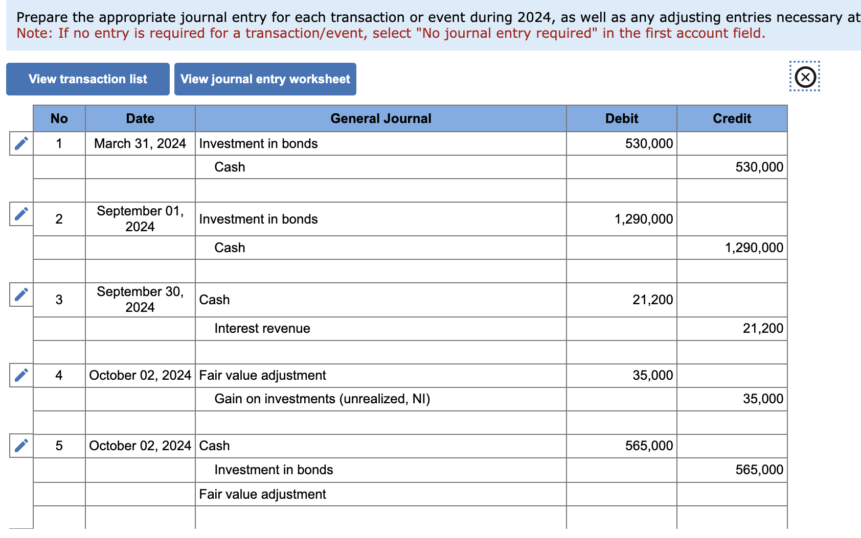 Solved Prepare the appropriate journal entry for each | Chegg.com