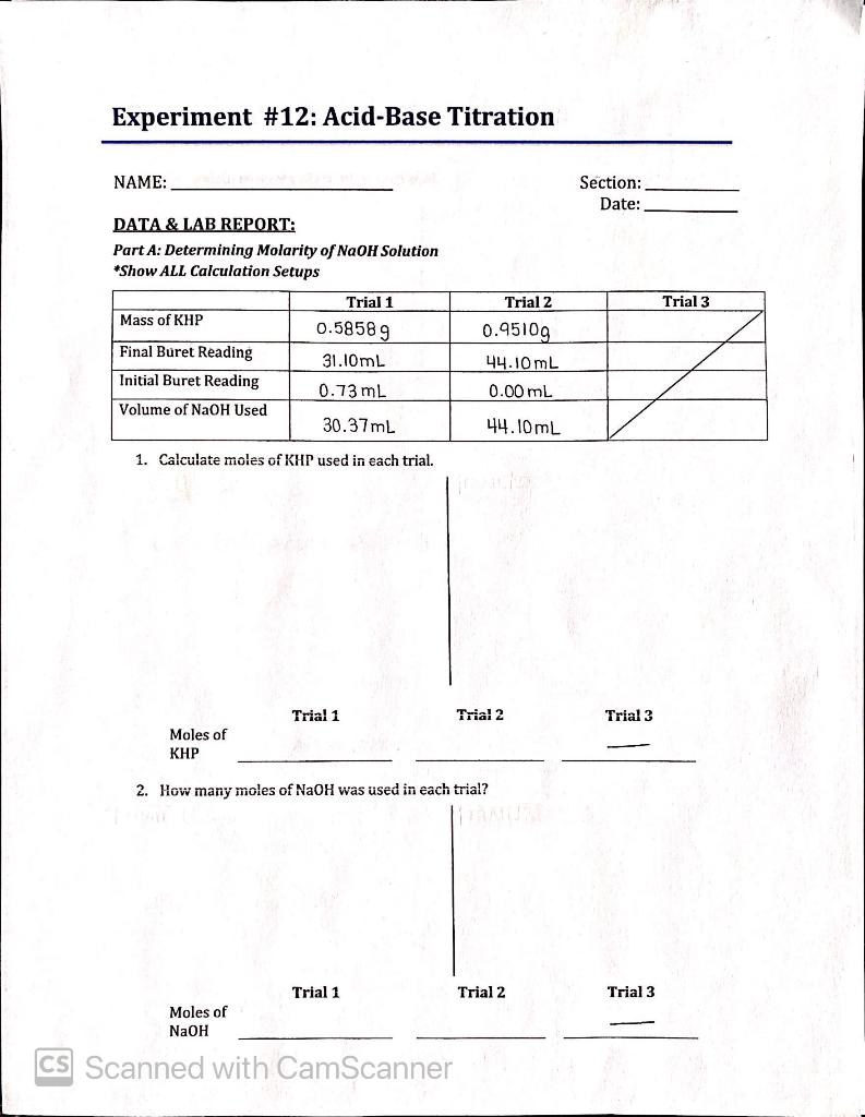 Acid Base Titration Lab Report Answers MoniquearesMeza