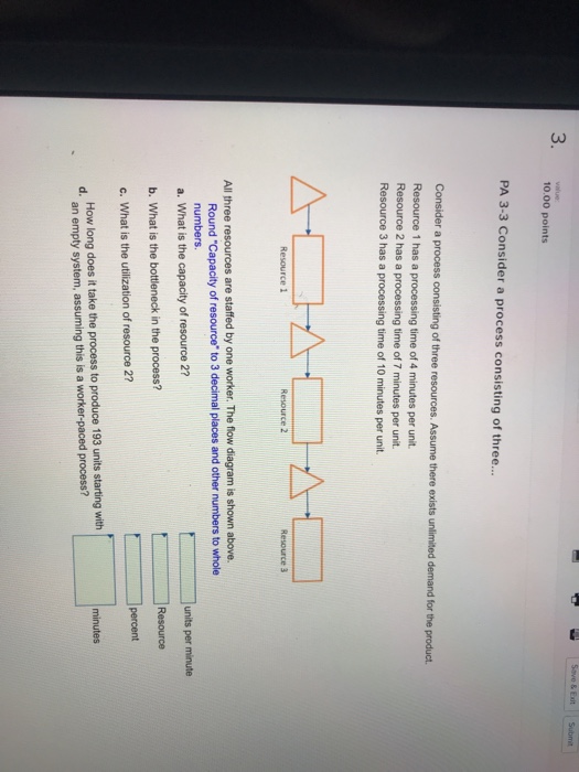 Solved 3. 10.00 points PA 3-3 Consider a process consisting | Chegg.com
