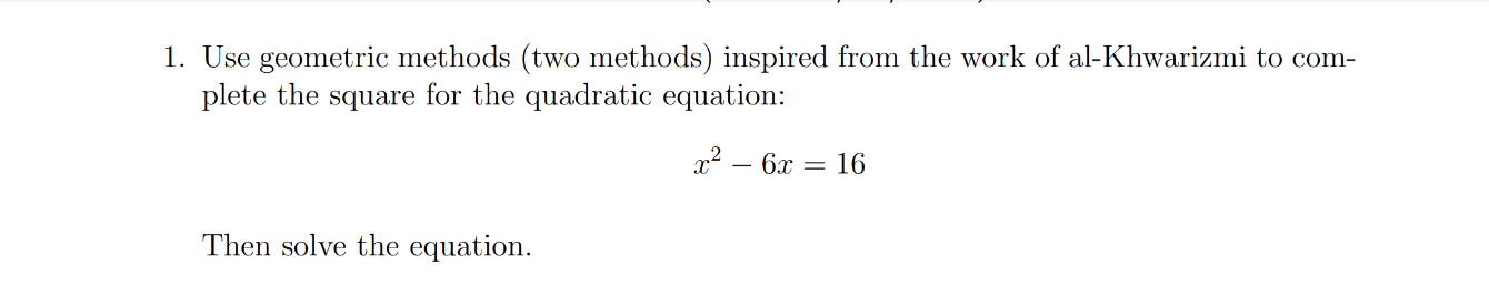 Solved 1. Use geometric methods (two methods) inspired from | Chegg.com