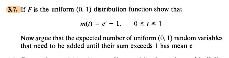 Solved 3.7. If F is the uniform (0, 1) distribution function | Chegg.com