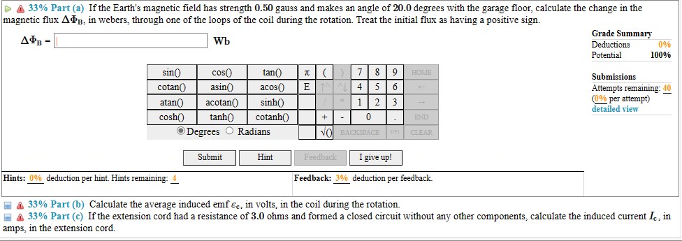 33% Part (a) If the Earth's magnetic field has | Chegg.com