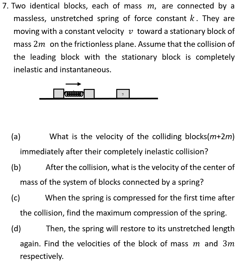 Solved Two Identical Blocks, Each Of Mass M, Are Connected | Chegg.com