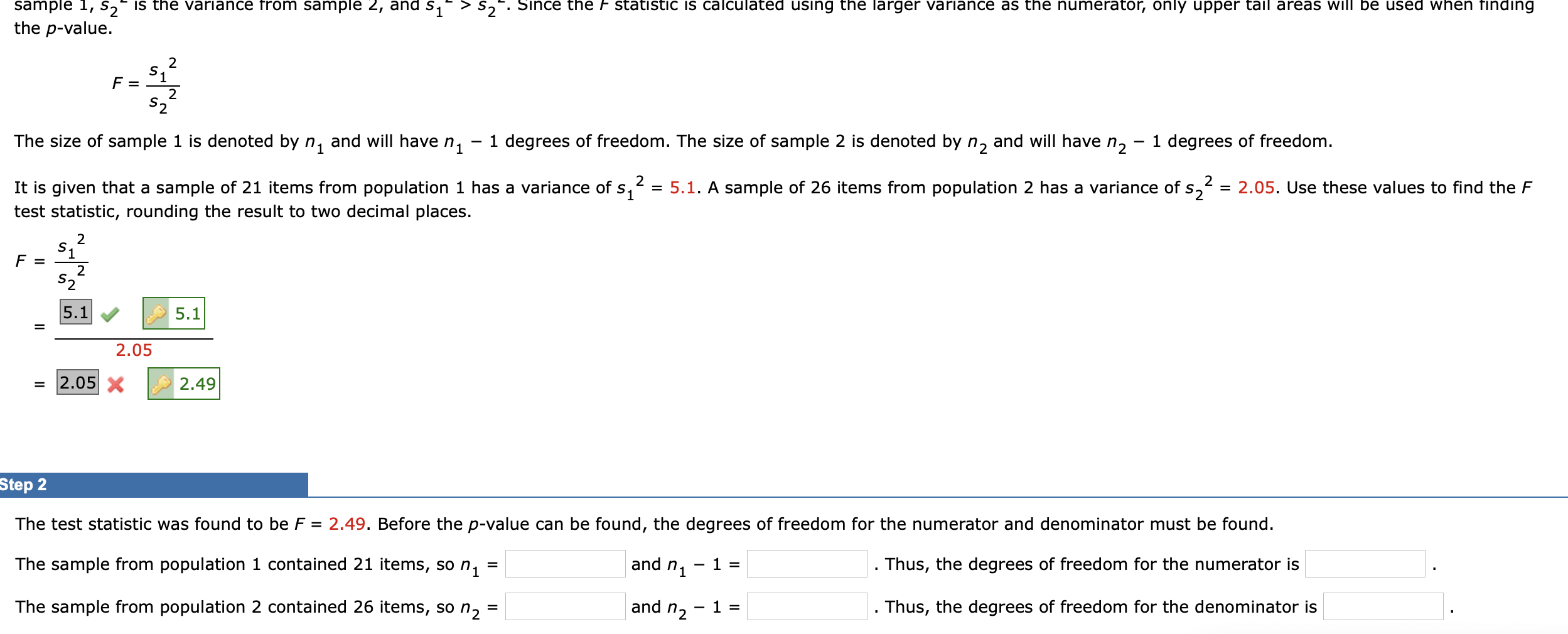 Solved sample 1, S2 is the variance from sample 2, and Si | Chegg.com