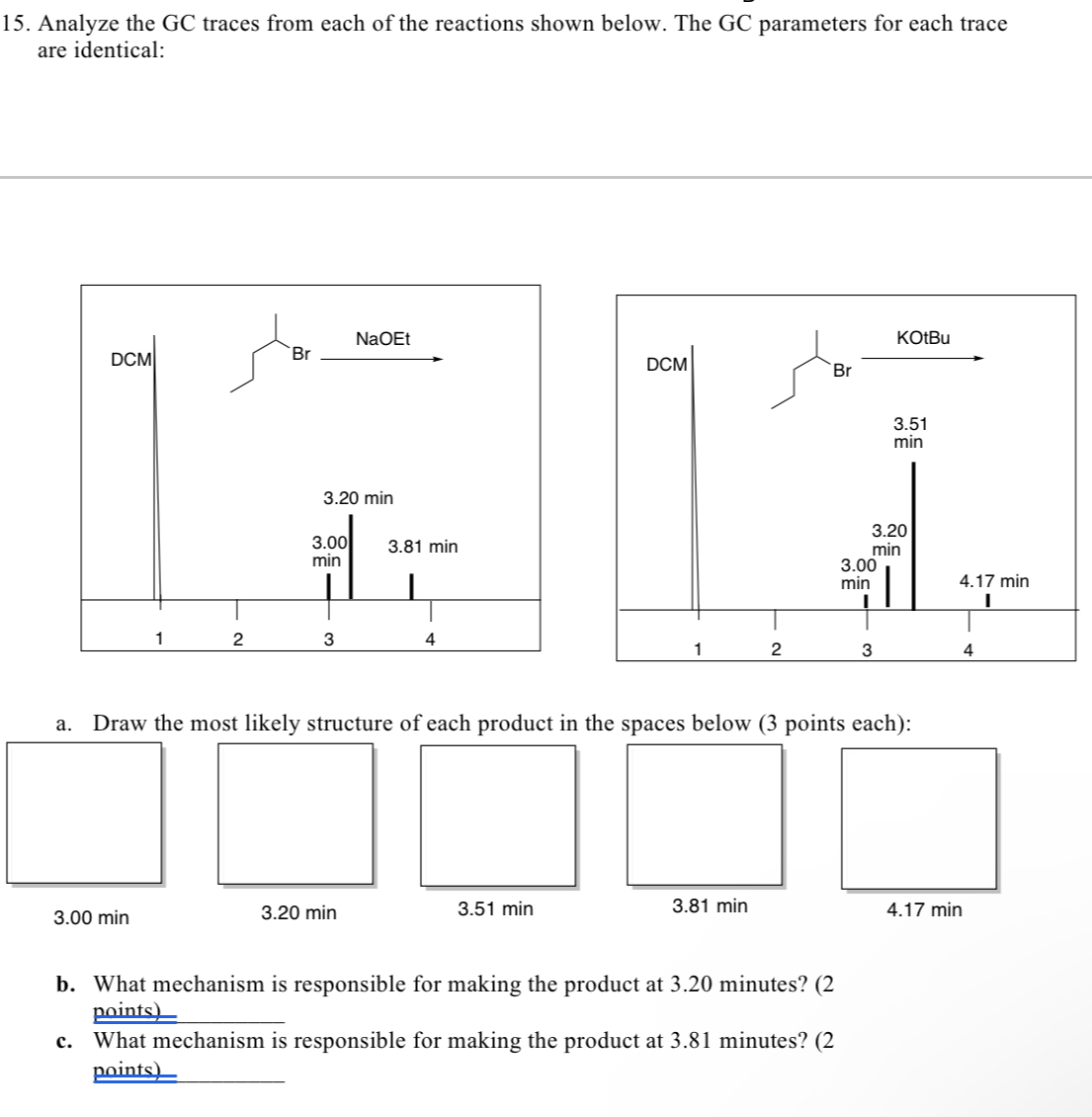 Solved Analyze the GC traces from each of the reactions