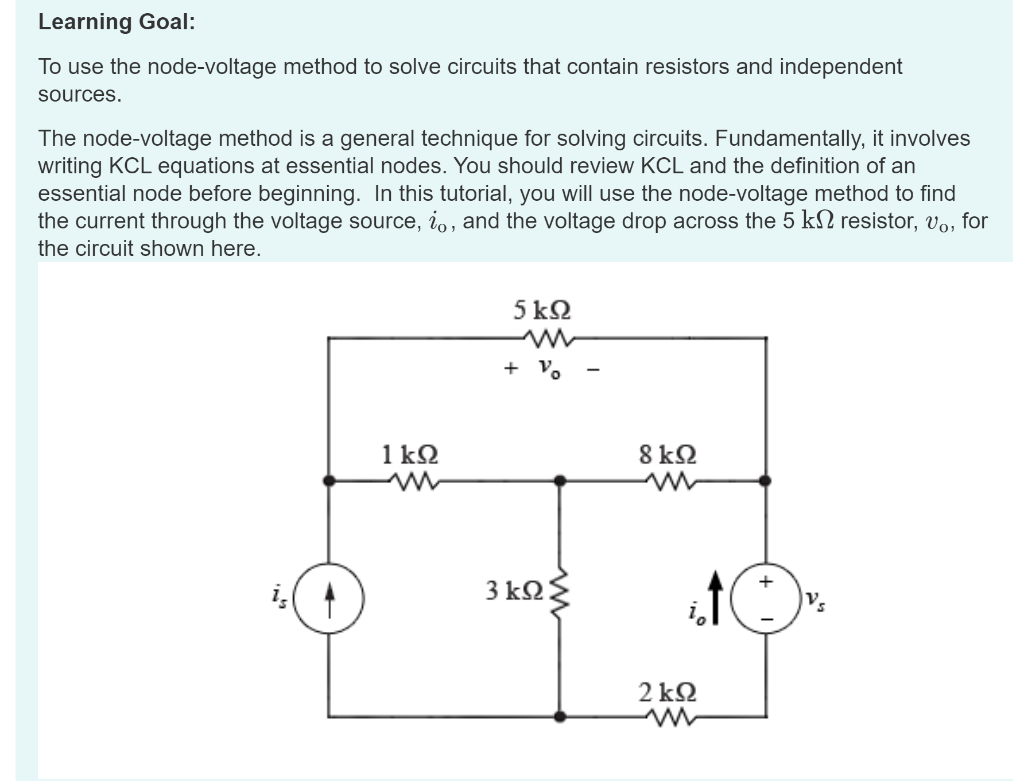 Solved Learning Goal: To use the node-voltage method to | Chegg.com