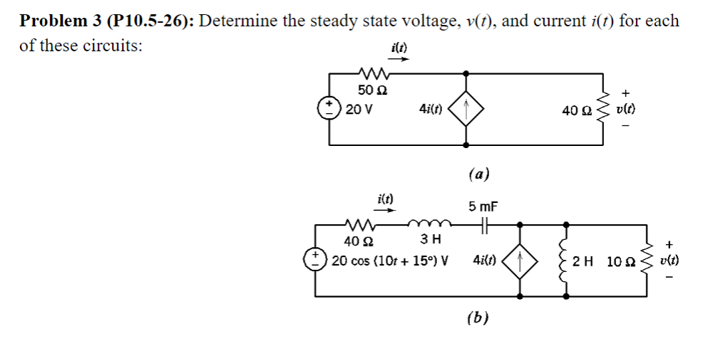 Solved Problem 3 (P10.5-26): Determine the steady state | Chegg.com