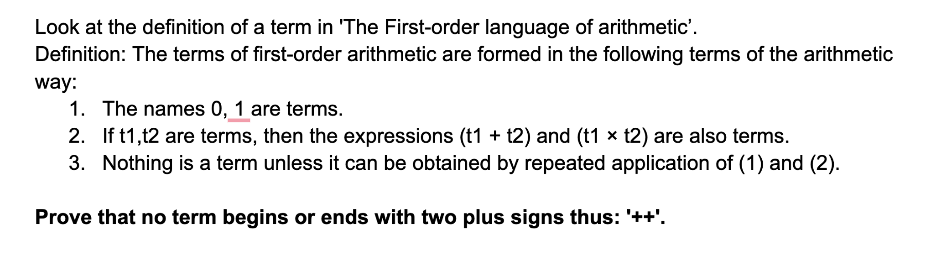 Solved Look at the definition of a term in 'The First-order | Chegg.com