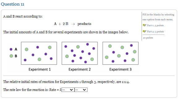 Solved Question 11 A and B react according to: A + 2B | Chegg.com
