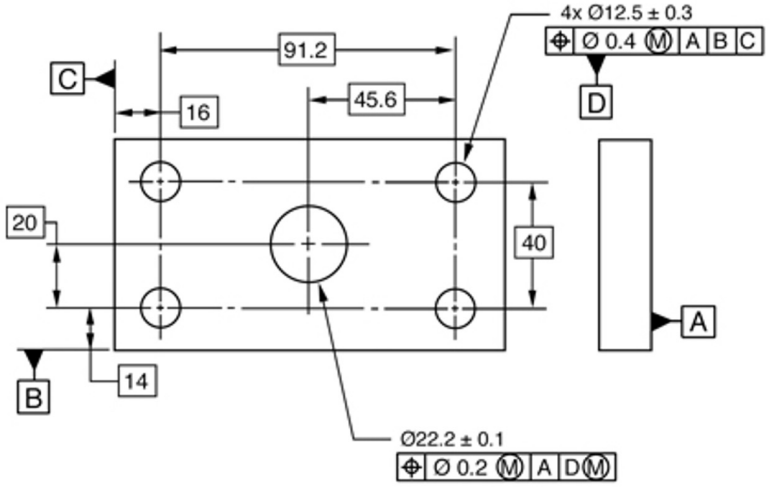 Solved GD & T Explain the following drawing using GD & | Chegg.com