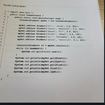 Solved TreeSet Jave program 10/ 11 Laport java.util. public | Chegg.com