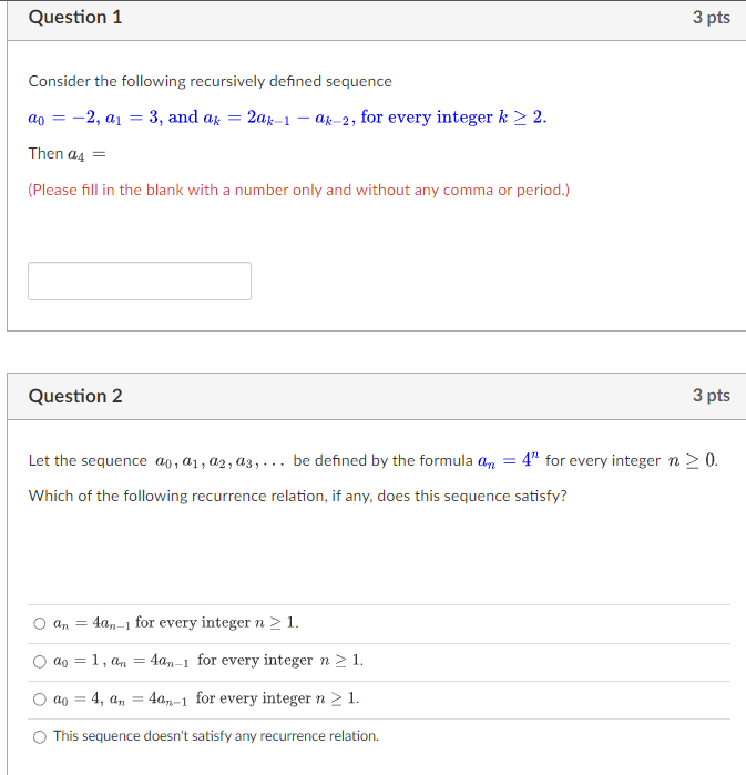 Solved Consider The Following Recursively Defined Sequence | Chegg.com