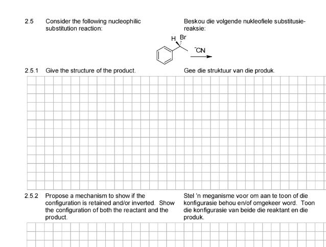 Solved 2.5 Consider the following nucleophilic substitution | Chegg.com