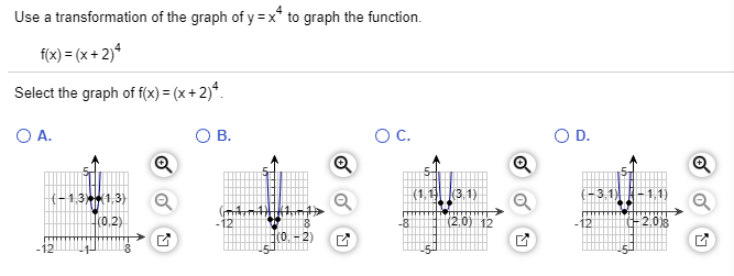 Solved Use a transformation of the graph of y=x* to graph | Chegg.com