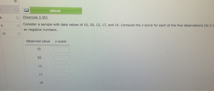 Solved Consider a sample with data values of 10, 20, 12, 17, | Chegg.com