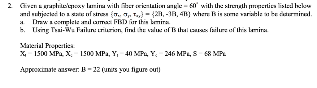 Solved 2. Given a graphite/epoxy lamina with fiber | Chegg.com