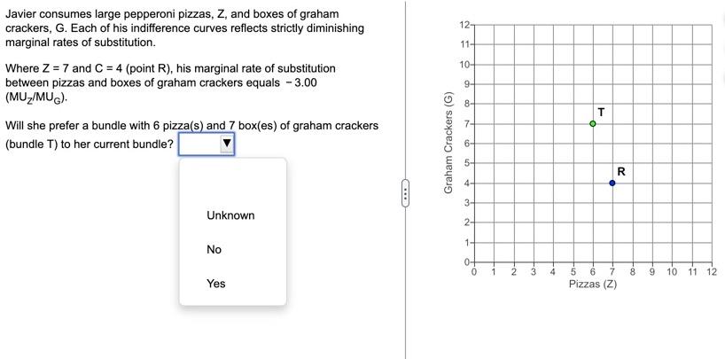 Solved Javier consumes large pepperoni pizzas, Z, and boxes | Chegg.com