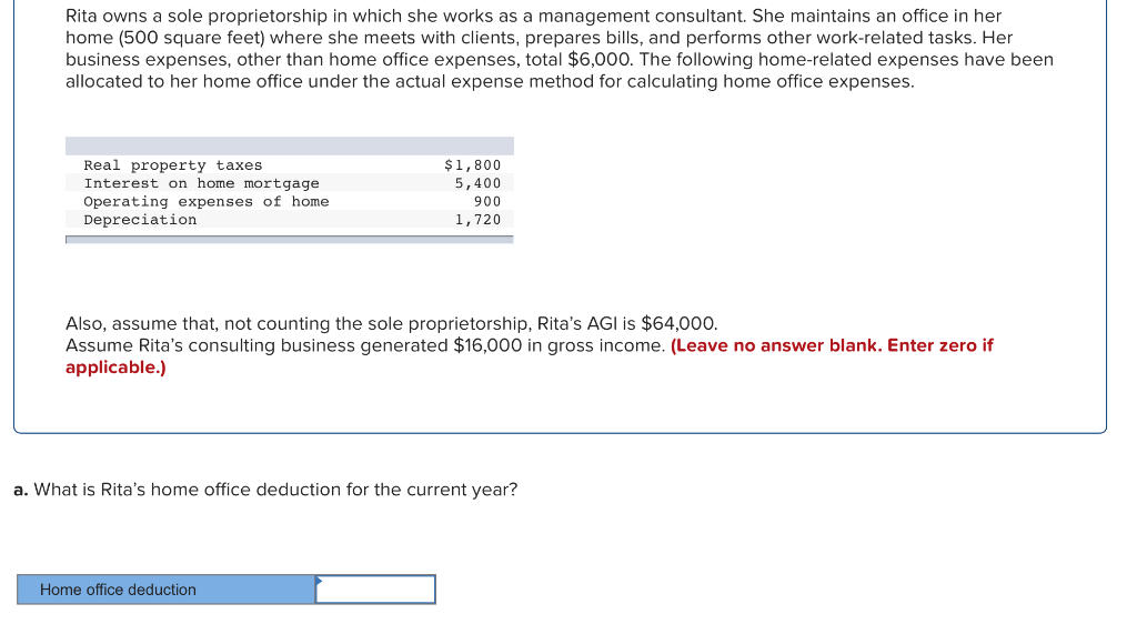 Solved Rita owns a sole proprietorship in which she works as