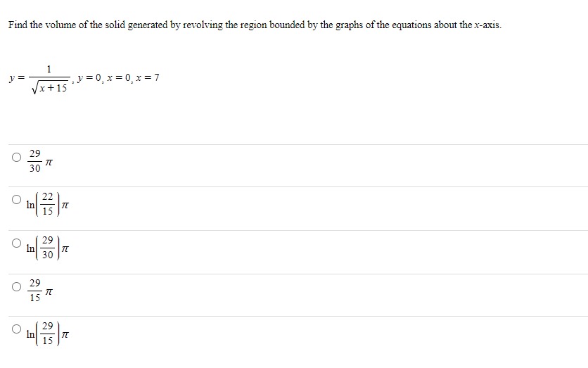 Solved Find the volume of the solid generated by revolving | Chegg.com