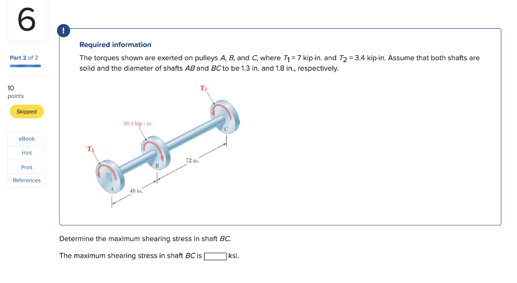 Solved 5 Part 1 Of 2 Required Information The Torques Shown | Chegg.com