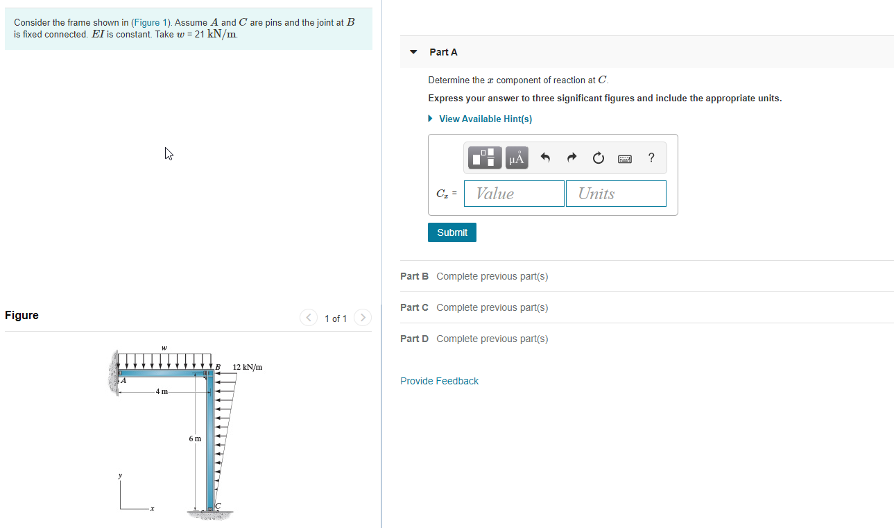 Solved Consider the frame shown in (Figure 1). Assume A and | Chegg.com